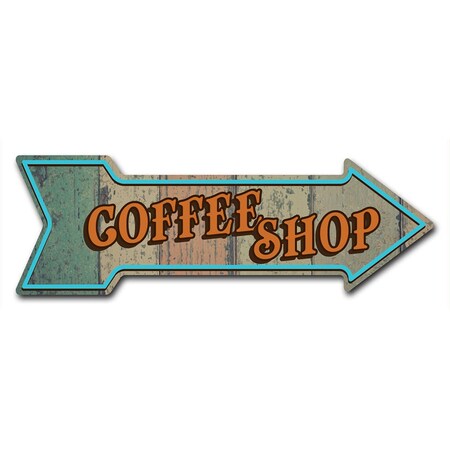 Coffee Shop Arrow Decal Funny Home Decor 30in Wide